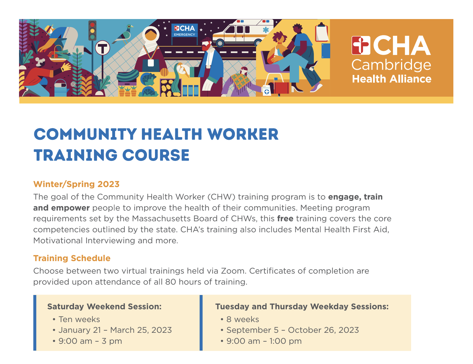Community Health Worker Training and Volunteer Health Advisor Program